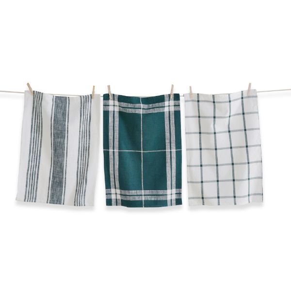 Picture of tag classic dishtowel set of 3 - dark green